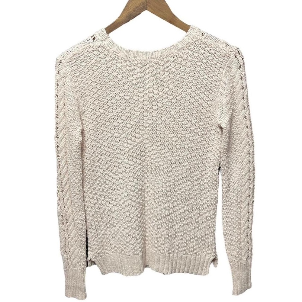 women’s Aeropostale woven crewneck soft long sleeve sweater essential sweatshirt - Picture 4 of 4